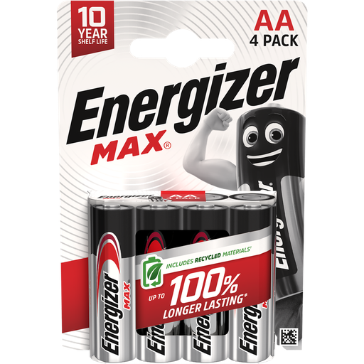 [7638900437645] ENERGIZER Alkaline Batteries AA/LR6 Max 4-pack
