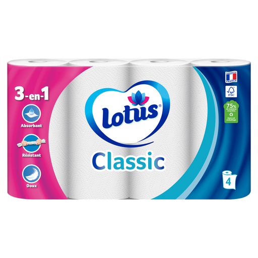 [7322542488881] LOTUS Essuie-tout Classic 4 rouleaux