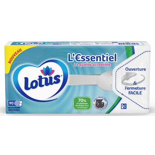 [7322542481561] LOTUS Mouchoir Blanc L'essentiel 90 mouchoirs