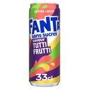 FANTA Bebida gaseosa sabor tutti frutti sin azúcares 0.33 L