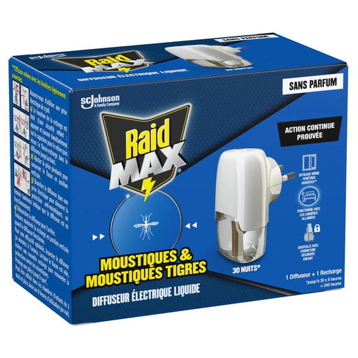 [5000204401585] RAID Electric Liquid Mosquito Diffuser and 30 Nights Refill