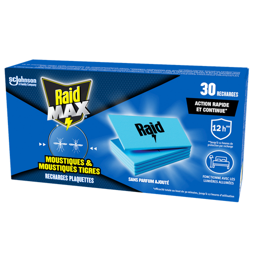 [5000204358483] RAID Anti-Moustiques Recharges Plaquettes Sans Parfum 30 recharges