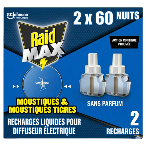 [5000204335651] RAID Liquid refills for electric mosquito and tiger mosquito diffuser 2x60 nights 2x36ml