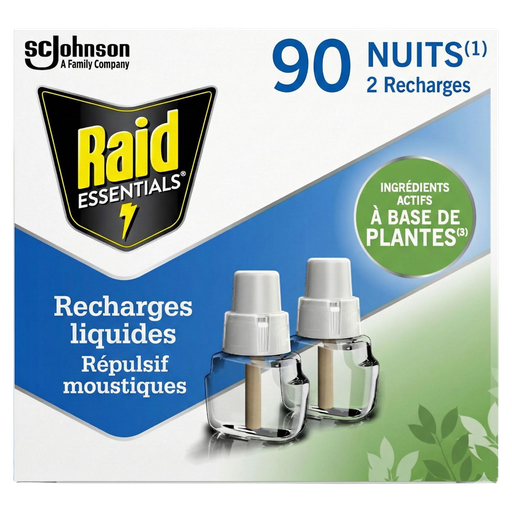 [5000204335477] RAID Recharges pour diffuseur électrique anti-moustiques à base de plantes, lot de 2