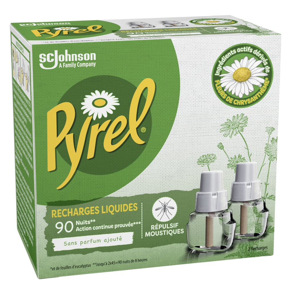 PYREL Repelente Antimosquitos Recarga Líquida Aroma Eucalipto, lote de 2 recargas