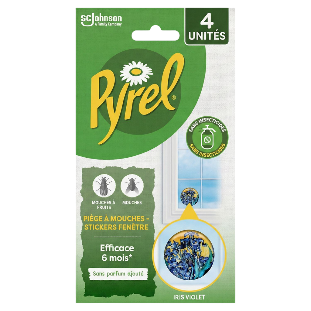 PYREL Fly Trap Window Stickers Iris Violet Shape X4