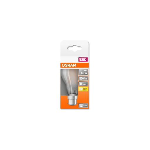 [4058075437241] OSRAM Lâmpada LED Standard Vidro Fosco 4W=40 B22 Quente