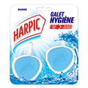 HARPIC Blocs WC cuvette sans cage Galet hygiène marine, lot de 2