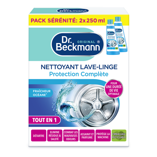 [4008455585512] DR BECKMANN Washing Machine Cleaner Complete Protection All-in-1 Ocean Fresh 2x250ml