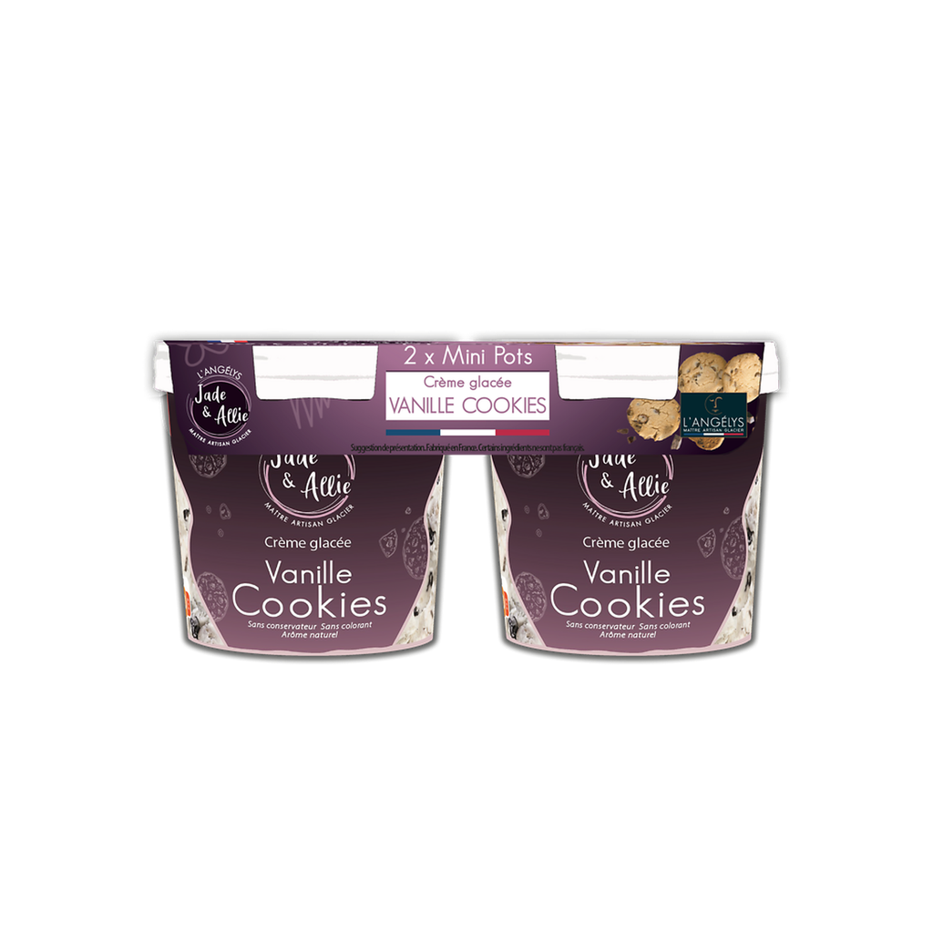 L'ANGELYS Mini crème glacée vanille cookies 140 g