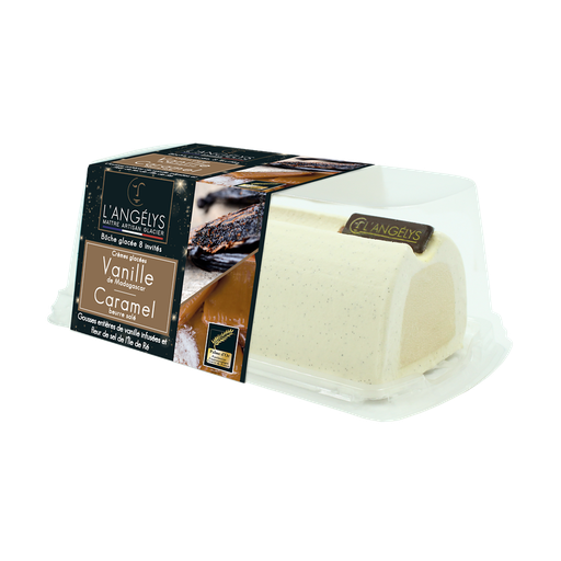 [3760039986375] ANGELYS Bûche glacée vanille et caramel 500 g