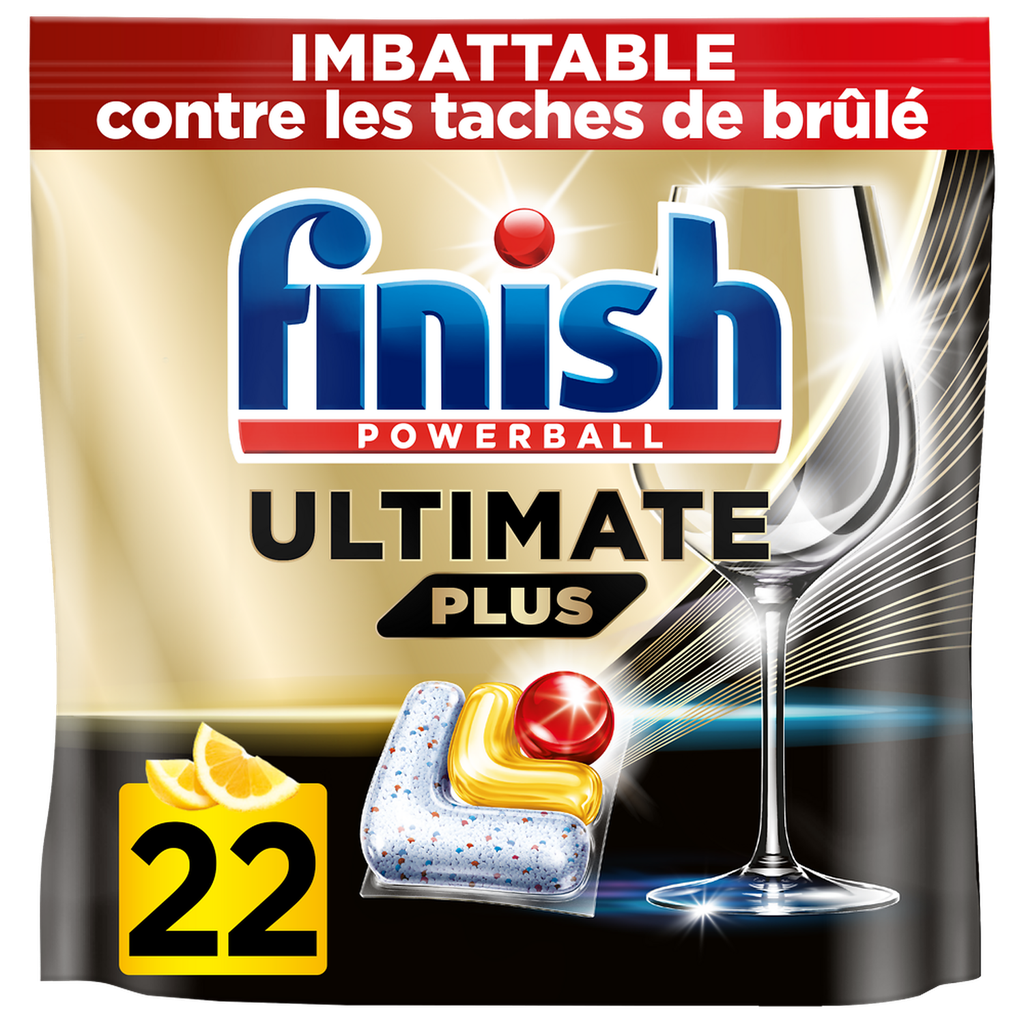 FINISH Ultimate Plus Cápsulas lavavajillas limón 22 cápsulas
