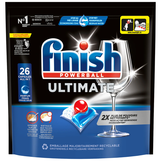 [3665468403168] FINISH Cápsulas lavavajillas Ultimate 26 cápsulas