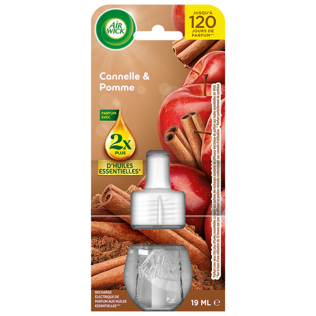 AIR WICK Recharge pour diffuseur électrique Cannelle et Pomme 19 ml