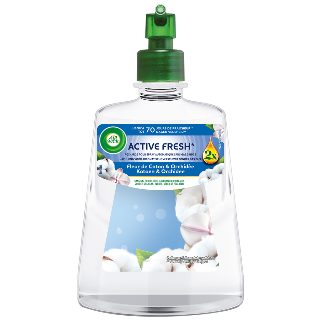 AIR WICK Active Fresh Recarga Difusor Spray Automático Suavidade de Algodão 228 ml