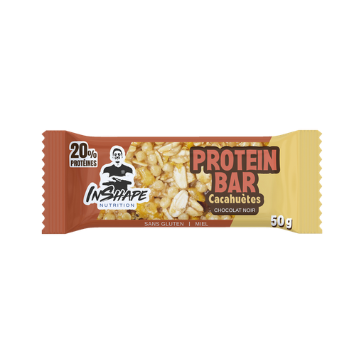 [3662072156428] INSHAPE NUTRITION Barre Protéinée Aux Cacahuètes Enrobée de Chocolat Noir 50 g