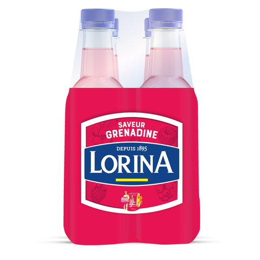 [3551720208957] LORINA Agua Aromatizada Sabor Granadina 4 x 33 cl