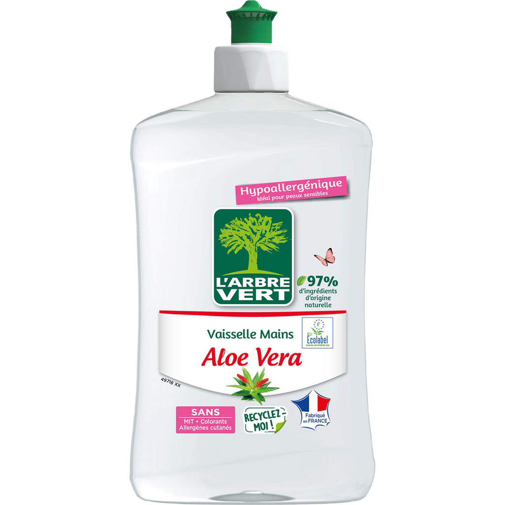 L'ARBRE VERT Dishwashing Liquid Aloe Vera Hypoallergenic 500 ml