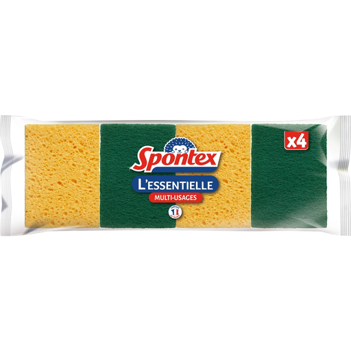 [3384120005020] SPONTEX Multi-Purpose Scouring Sponges L'Essentielle, pack of 4