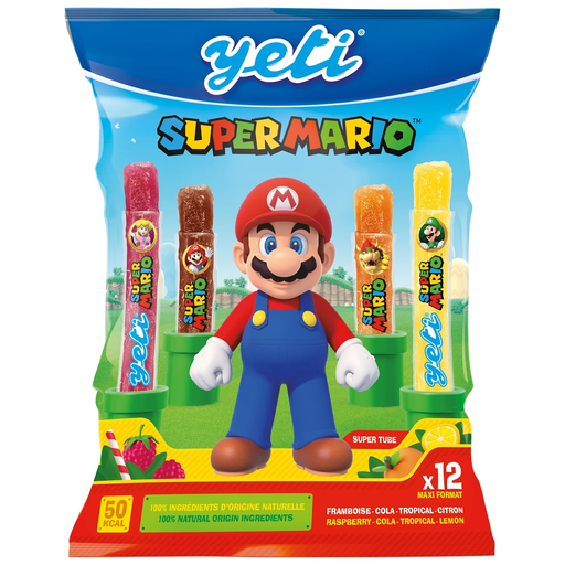 [3332792008702] YETI Glaces à l'Eau Cola Framboise Tropical et Citron 12 tubes de 70 g