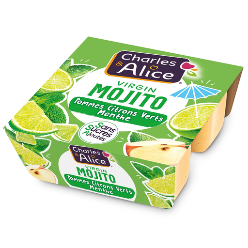 [3297760080312] CHARLES & ALICE Virgin Mojito Apple Lime Mint Compote 4x97g