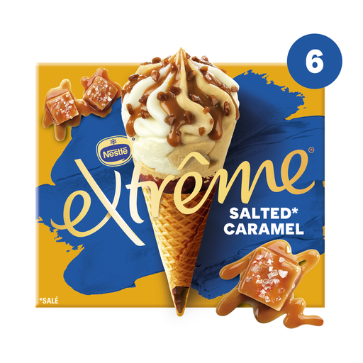 [3274664261382] EXTREME Gelado com molho e pepitas de caramelo com manteiga salgada 6 cones