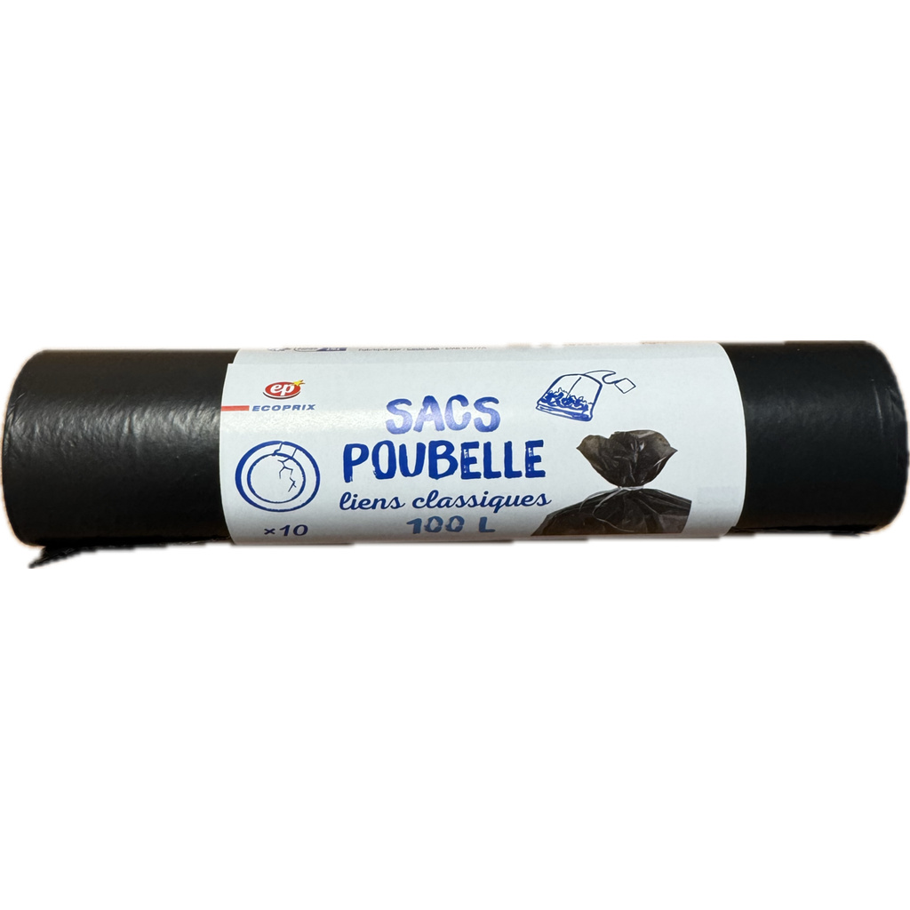 SACS POUBELLE Francap Classic Tie Bags 100 L x10