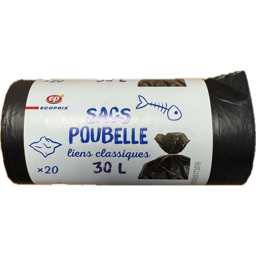[3258565541125] SACS POUBELLE FRANCAP Liens Classiques x20 30 L