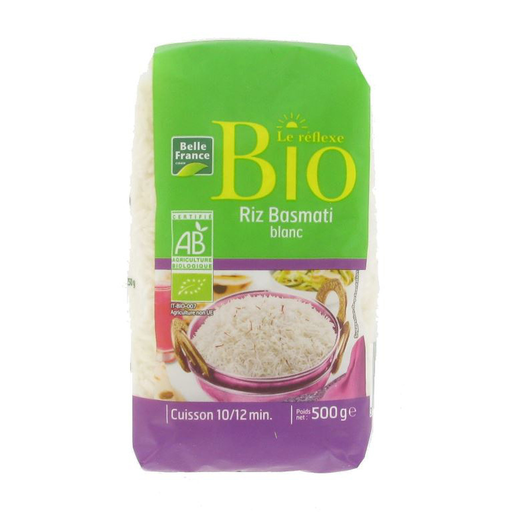 [3258561120386] BELLE FRANCE Arroz largo basmati blanco BIO 500 g
