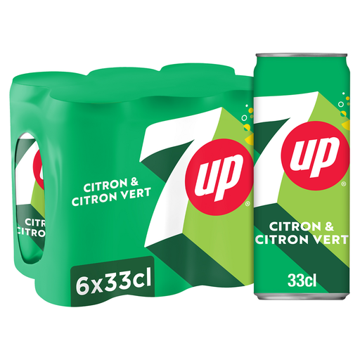 [3168930178347] 7UP Bebida gaseosa con extractos de limón y lima 6 x 33 cl