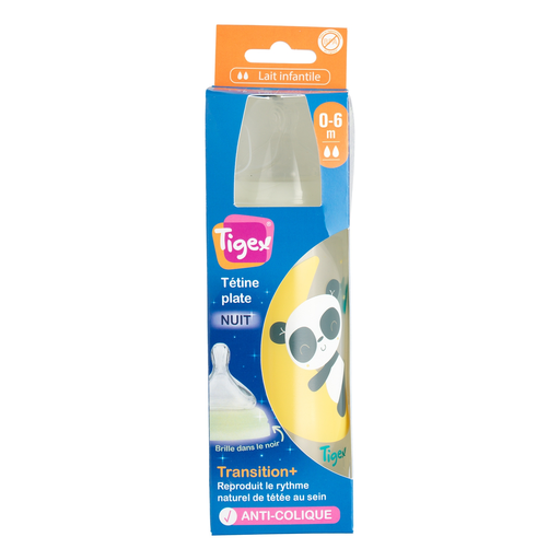 [3159921241799] TIGEX Wide Neck 3-Speed Night Baby Bottle 0-6 Months 300 ml