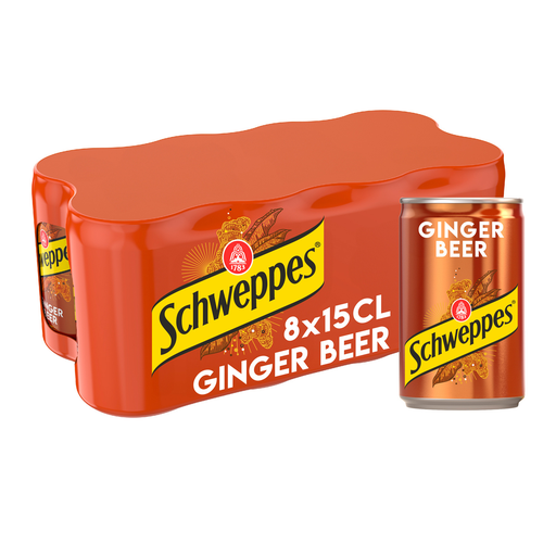 [3124480200280] SCHWEPPES Bebida Gaseosa Ginger Beer Sabor Jengibre 8 x 15 cl