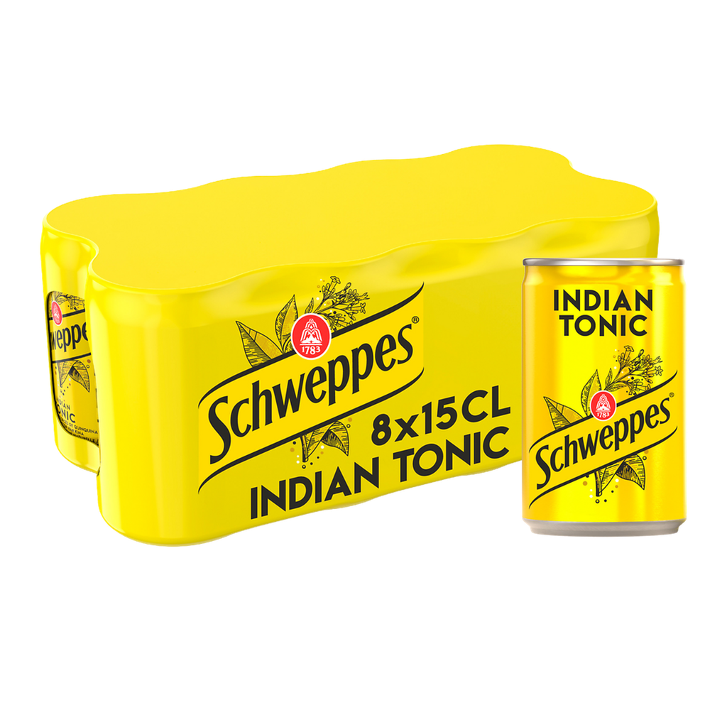 SCHWEPPES Soda Indian Tonic con extracto de corteza de quinina 8 x 15 cl