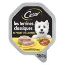CÉSAR Barquette Terrines Classiques Poulet & Dinde 150 g