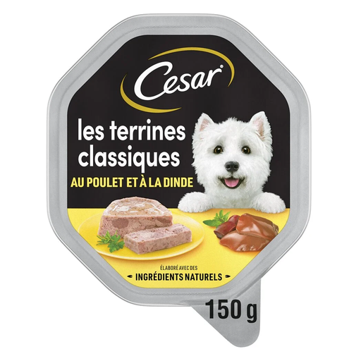 [3065890160170] CÉSAR Barquette Terrines Classiques Poulet & Dinde 150 g