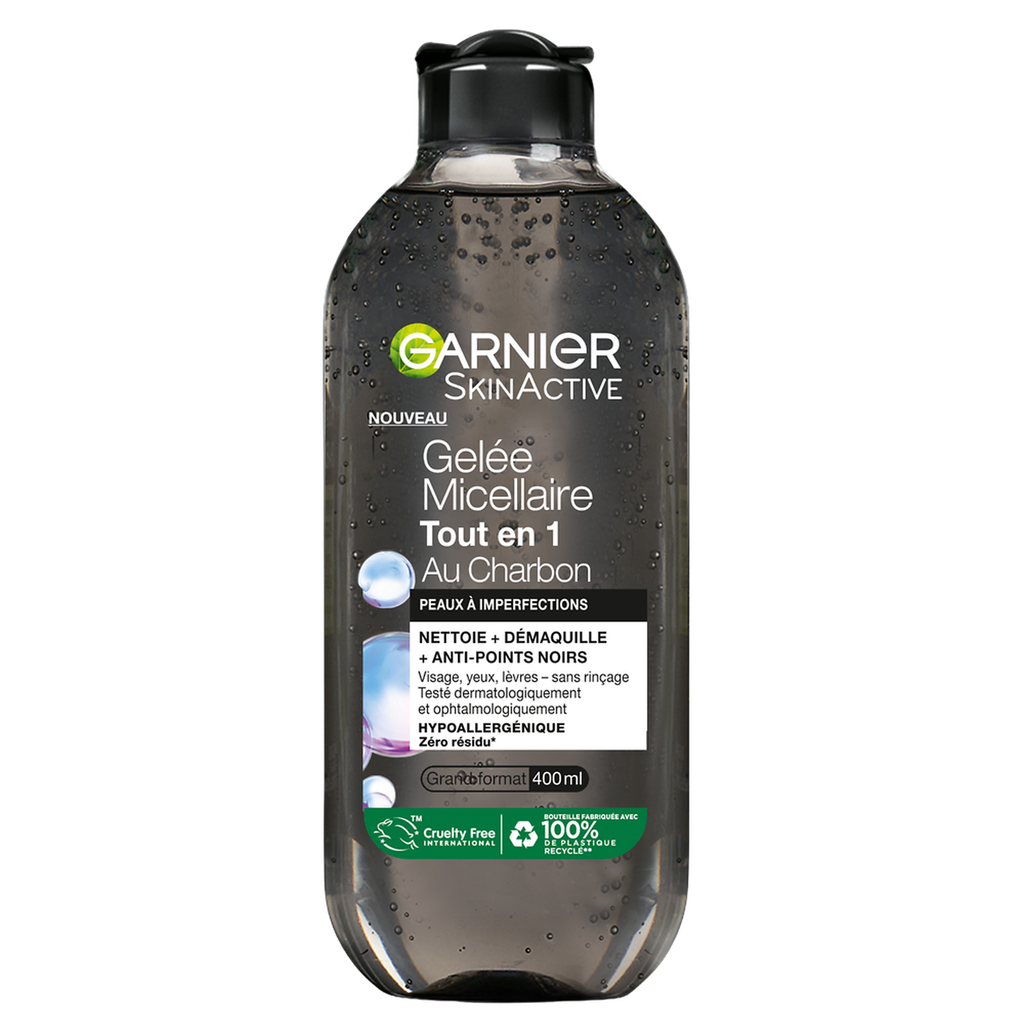 Garnier Skinactive Eau Micellaire Visage Nettoie Démaquille Elimine Les Impuretés Contrôle L'Excès De Sébum Réduit Les Imperfections Flacon De 400Ml
