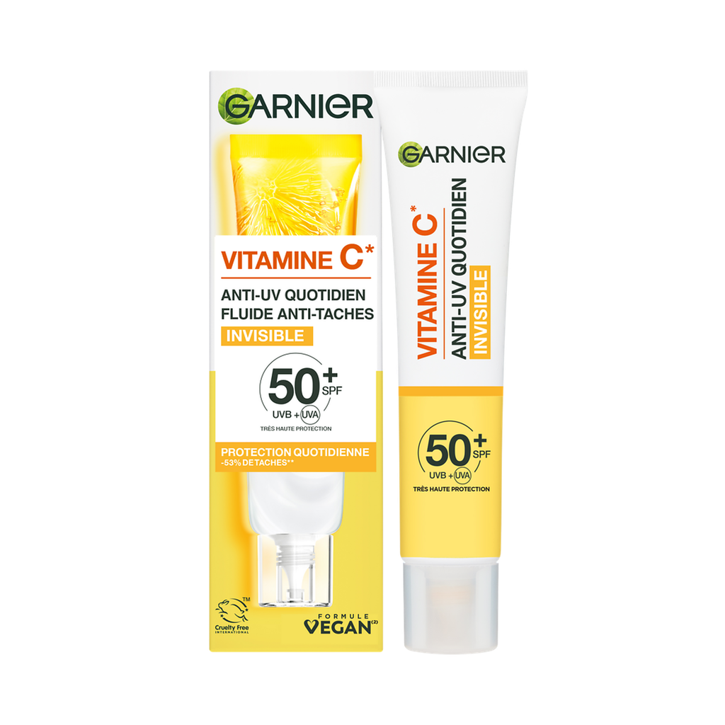 Garnier Fluide Anti-Taches Quotidien Anti-Uv Vitamine C Invisible Spf50+ Flacon À 40Ml