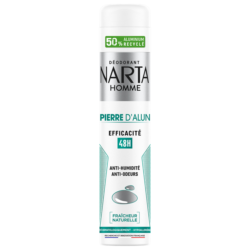 Narta Déodorant Spray Homme Anti-Humidité Pierre D'Alun Flacon De 200Ml