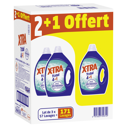 [3701603709310] X-TRA Detergente líquido Total Fraîcheur et Givré lote de 3 botellas