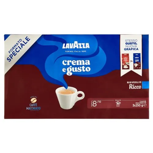 Lavazza 3X250G Crema E Gusto Ricco 3-Pack M/6 - Coffee Ground