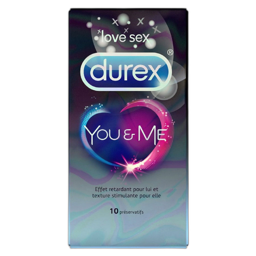 [3059948001911] DUREX You & Me Extra Lubricated Condoms with Retardant Gel Stimulating Texture 10