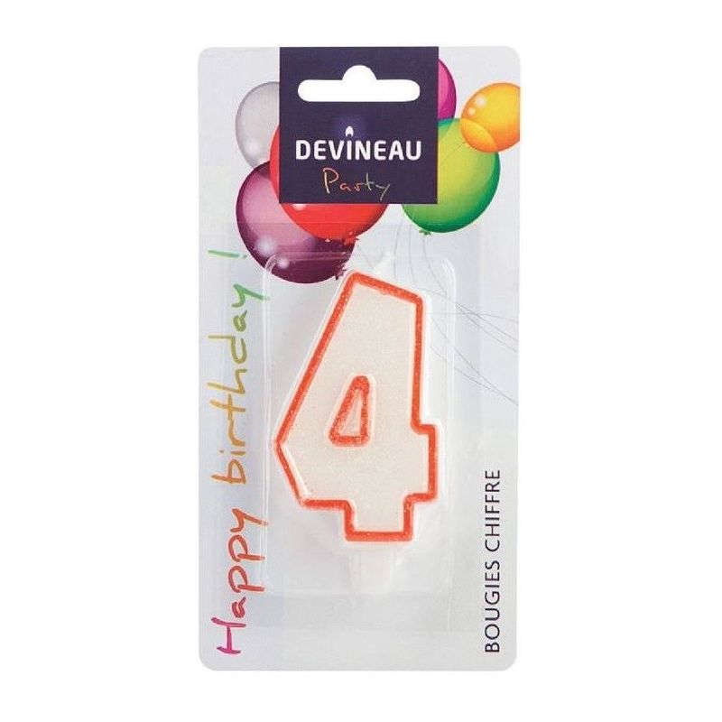 DEVINEAU BOUGIE Number 4 Candle With Stand