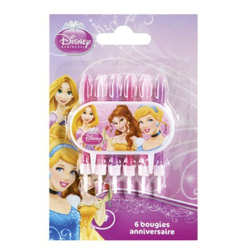 [3065870185100] DISNEY Devineau 6 Bougies Bobeches Avec Plaque Déco Princess