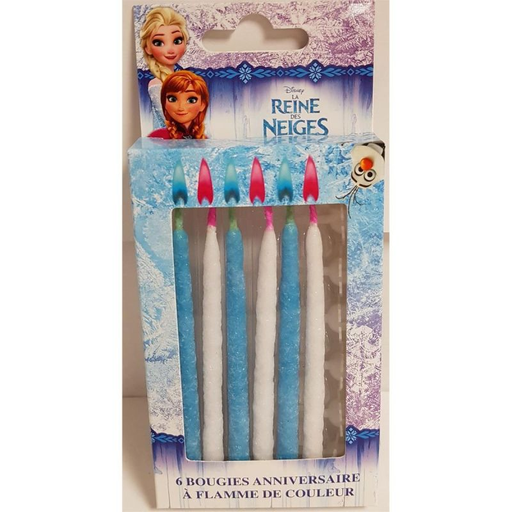 [3065870186138] DEVINEAU Disney 6 Bougies Flamme De Couleurs Reine Des Neiges