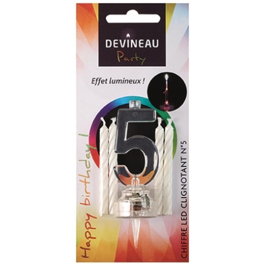 DEVINEAU Number 5 candle with LED 1 unit