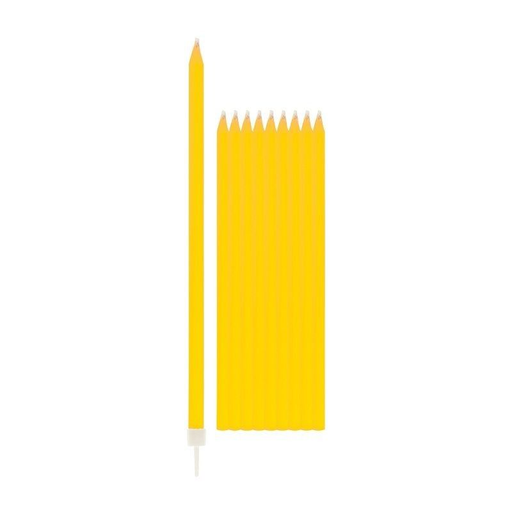 [3065870507049] DEVINEAU Birthday Candles with Yellow Drip Catcher 20 units