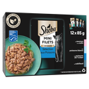 SHEBA Comida mini filetes selección pescados para gato 12x85g