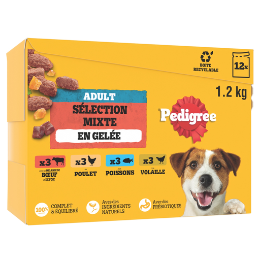 [3065890125377] PEDIGREE Adult Dog Wet Food Mixed Selection in Jelly 12x100g