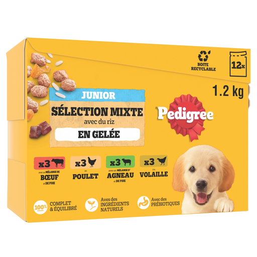 [3065890125391] PEDIGREE Meat and Poultry Jelly Puppy Food 12x100g