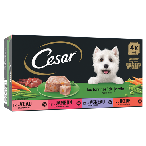 [3065890134829] CESAR Les Terrines du Jardin Surtido 4 Variedades para Perro 4x300g